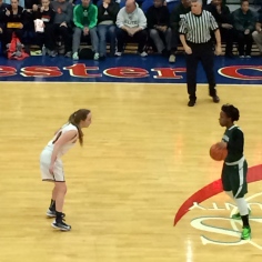 Junior Kelsey Simpson faces off with Woodlands